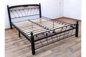 Кровать "Муза 1" КМД10  Черная (1600*2000) (ножки-шоколад) с коваными изделиями в Чебаркуле - chebarkul.mebel-74.com | фото