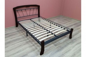 Кровать "Муза 4 Лайт" КМД9 Черная (1400*2000) (ножки-шоколад) с коваными изделиями в Чебаркуле - chebarkul.mebel-74.com | фото