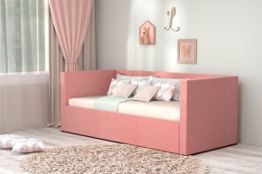 Кровать с ПМ (арт.030) (с/м 900*2000мм) (б/матр), ткань розовая в Чебаркуле - chebarkul.mebel-74.com | фото
