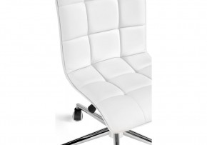 Офисное кресло Квадро экокожа белая / хром в Чебаркуле - chebarkul.mebel-74.com | фото