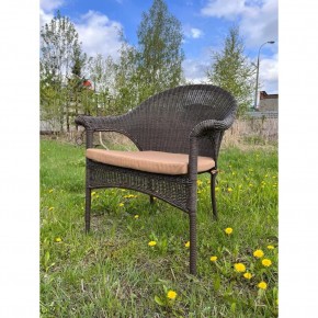 Плетеное кресло LV-140B-Brown с подушкой в комплекте в Чебаркуле - chebarkul.mebel-74.com | фото