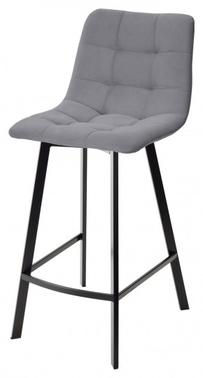 Полубарный стул CHILLI-QB SQUARE серый #27, велюр / черный каркас (H=66cm) М-City в Чебаркуле - chebarkul.mebel-74.com | фото