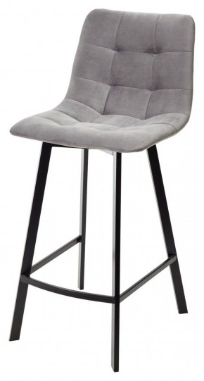 Полубарный стул CHILLI-QB SQUARE светло-серый #26, велюр / черный каркас (H=66cm) М-City в Чебаркуле - chebarkul.mebel-74.com | фото