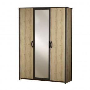 Шкаф 3-дверный с зеркалом №885 Гранж в Чебаркуле - chebarkul.mebel-74.com | фото