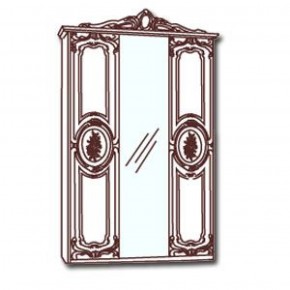 Шкаф 3-х дверный с зеркалами (01.143) Роза (орех) в Чебаркуле - chebarkul.mebel-74.com | фото