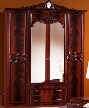 Шкаф 4-х дверный с зеркалами (03.144) Ольга (могано) в Чебаркуле - chebarkul.mebel-74.com | фото