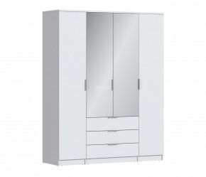 Шкаф 4х дверный с зеркалами Николь СБ-2595/1 (Белый) в Чебаркуле - chebarkul.mebel-74.com | фото