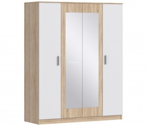 Шкаф 4х дверный с зеркалами Уют СБ-2750/1 (Дуб Сонома/Белый) в Чебаркуле - chebarkul.mebel-74.com | фото