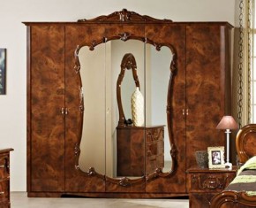 Шкаф 5-и дверный с зеркалами (20.145) Тициана (орех) в Чебаркуле - chebarkul.mebel-74.com | фото