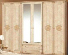 Шкаф 6-и дверный с зеркалами (02.146) Рома (беж) в Чебаркуле - chebarkul.mebel-74.com | фото