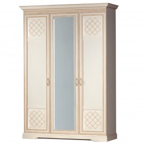 Шкаф для одежды 3-дверный №800 Парма кремовый белый в Чебаркуле - chebarkul.mebel-74.com | фото