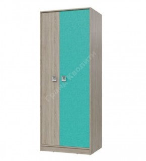 Шкаф для одежды Сити (Арт. 6-9411) Дуб Сонома/Аква в Чебаркуле - chebarkul.mebel-74.com | фото