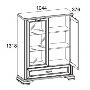 Шкаф с витриной 1V1D1SL, MONAKO, цвет Сосна винтаж/дуб анкона в Чебаркуле - chebarkul.mebel-74.com | фото