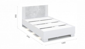 Спальня Аврора Кровать 120 со встроенным основанием под матрас Белый/Ателье светлый в Чебаркуле - chebarkul.mebel-74.com | фото