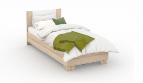 Спальня Аврора Кровать 90 со встроенным основанием под матрас Дуб сонома/Белый в Чебаркуле - chebarkul.mebel-74.com | фото