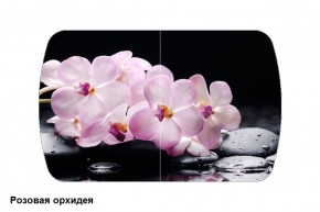 Стол Бостон 900*600 (опоры Брифинг) Стекло/фотопечать Розовая Орхидея в Чебаркуле - chebarkul.mebel-74.com | фото
