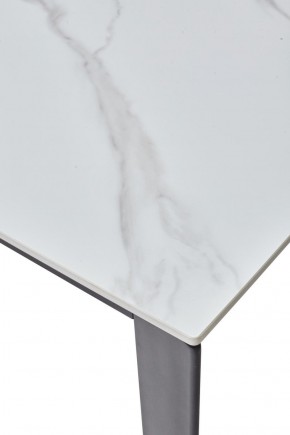 Стол CORNER 120 MATT WHITE MARBLE SOLID CERAMIC / BLACK, ®DISAUR в Чебаркуле - chebarkul.mebel-74.com | фото