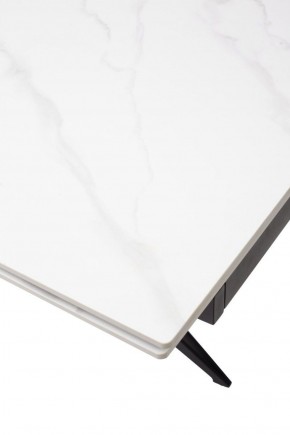 Стол FORIO 160 MATT WHITE MARBLE SOLID CERAMIC / BLACK, ®DISAUR в Чебаркуле - chebarkul.mebel-74.com | фото