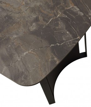 Стол RASMUS 160 KL-80 Серый мрамор, итальянская керамика / черный каркас, ®DISAUR в Чебаркуле - chebarkul.mebel-74.com | фото