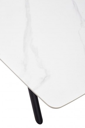 Стол RIVOLI 140 MATT WHITE MARBLE SOLID CERAMIC / BLACK, ®DISAUR в Чебаркуле - chebarkul.mebel-74.com | фото