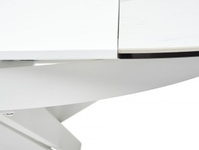 Стол TRENTO 120 HIGH GLOSS STATUARIO Белый мрамор глянцевый, керамика/ белый каркас, ®DISAUR в Чебаркуле - chebarkul.mebel-74.com | фото