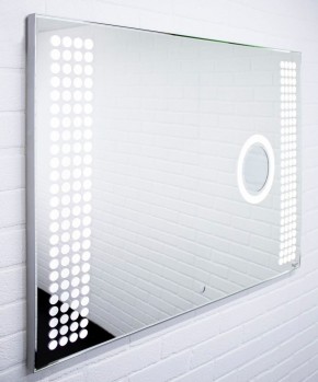 Зеркало Cosmo 100 alum (линза) с подсветкой Sansa (SCL1026Z) в Чебаркуле - chebarkul.mebel-74.com | фото